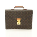 ルイ・ヴィトン LOUIS VUITTON セルヴィエット コンセイエ ブリーフケース バッグ PVCコーティングキャンバス レザー モノグラム ブラウン系 M...