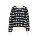 エルメス HERMES シェーヌダンクル ニット 衣料品 トップス カシミヤ シルク シルク ブラック系 / ホワイト系 H5E2697DF 【中古】