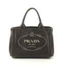 プラダ PRADA CANAPA カナパ トートバッグ バッグ キャンバス ブラック系 1BG439 【中古】