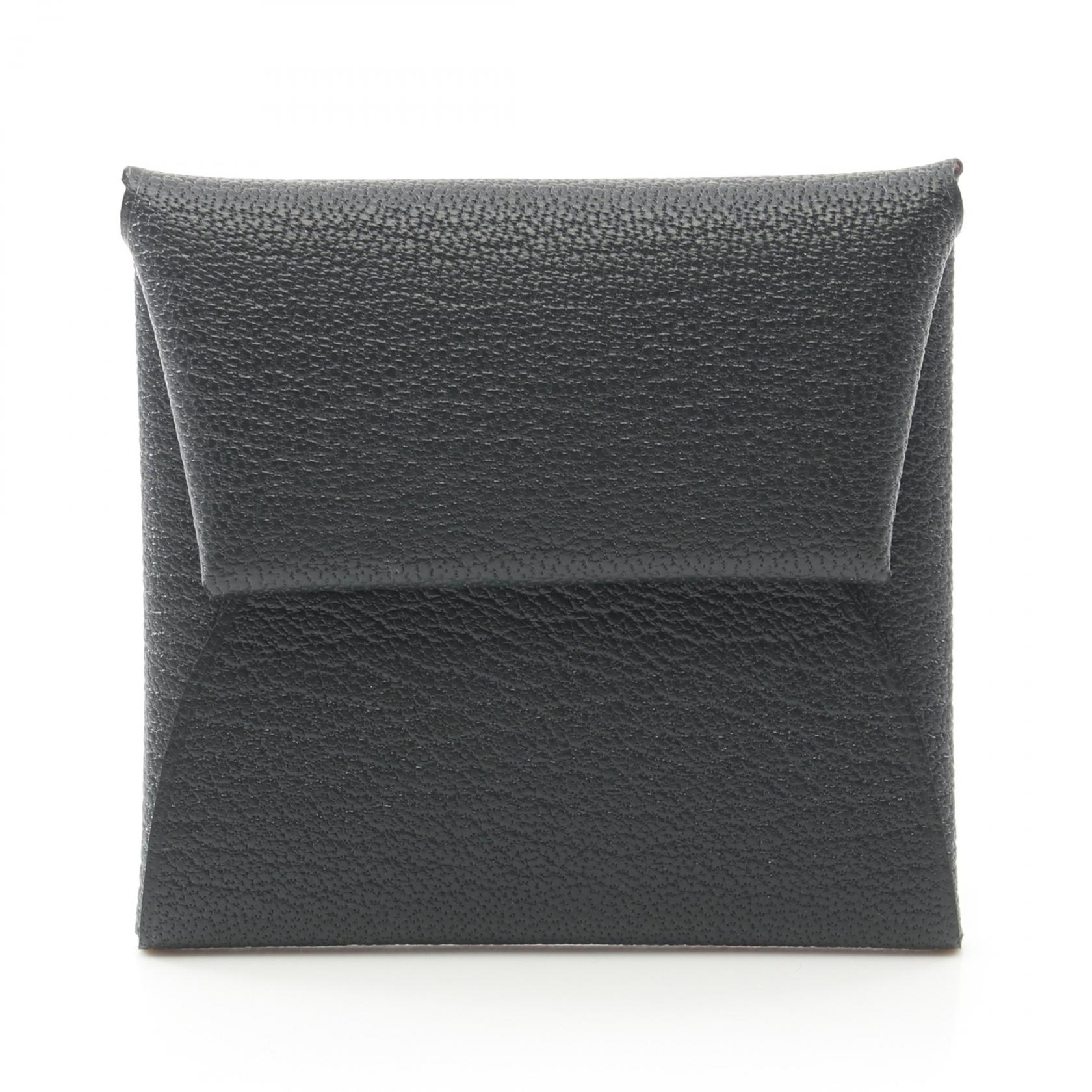 エルメス HERMES バスティア ヴェルソ コインケース 財布 シェーブル シェーブル ブラック系 ブラック/W刻 【中古】