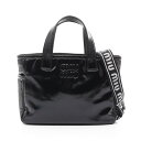 ミュウ ミュウ Miu Miu 2DOU CIRE トートバッグ バッグ パテントレザー ブラック系 5BG236 【中古】