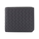 ボッテガヴェネタ BOTTEGA VENETA イントレチャート ピッコロ 二つ折り財布 財布 レザー ブラック系 805654V4LQ28803 【中古】(4)