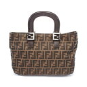 フェンディ FENDI ズッカ トートバッグ バッグ キャンバス レザー ブラウン系 26329 【中古】