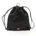 ミュウ ミュウ Miu Miu DUCHESSE ポーチ バッグ ファブリック ブラック系 5NG010 【中古】