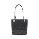 シャネル CHANEL マトラッセ PST トートバッグ バッグ レザー グレインドカーフスキン ブラック系 A20994 【中古】