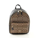 コーチ COACH チャーリー ミディアム シグネチャー リュックサック バックパック バッグ PVCコーティングキャンバス レザー ベージュ系 / ブラック系...