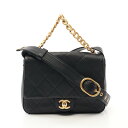 シャネル CHANEL マトラッセ ショルダーバッグ バッグ ラムスキン(羊革) ブラック系 【中古】