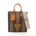 ルイ・ヴィトン LOUIS VUITTON LOUIS VUITTON × NIGO サック プラ メッセンジャー モノグラム ストライプ トートバッグ バッグ PVCコーティングキャンバス レザー ブラウン系 M45969 【中古】(4)