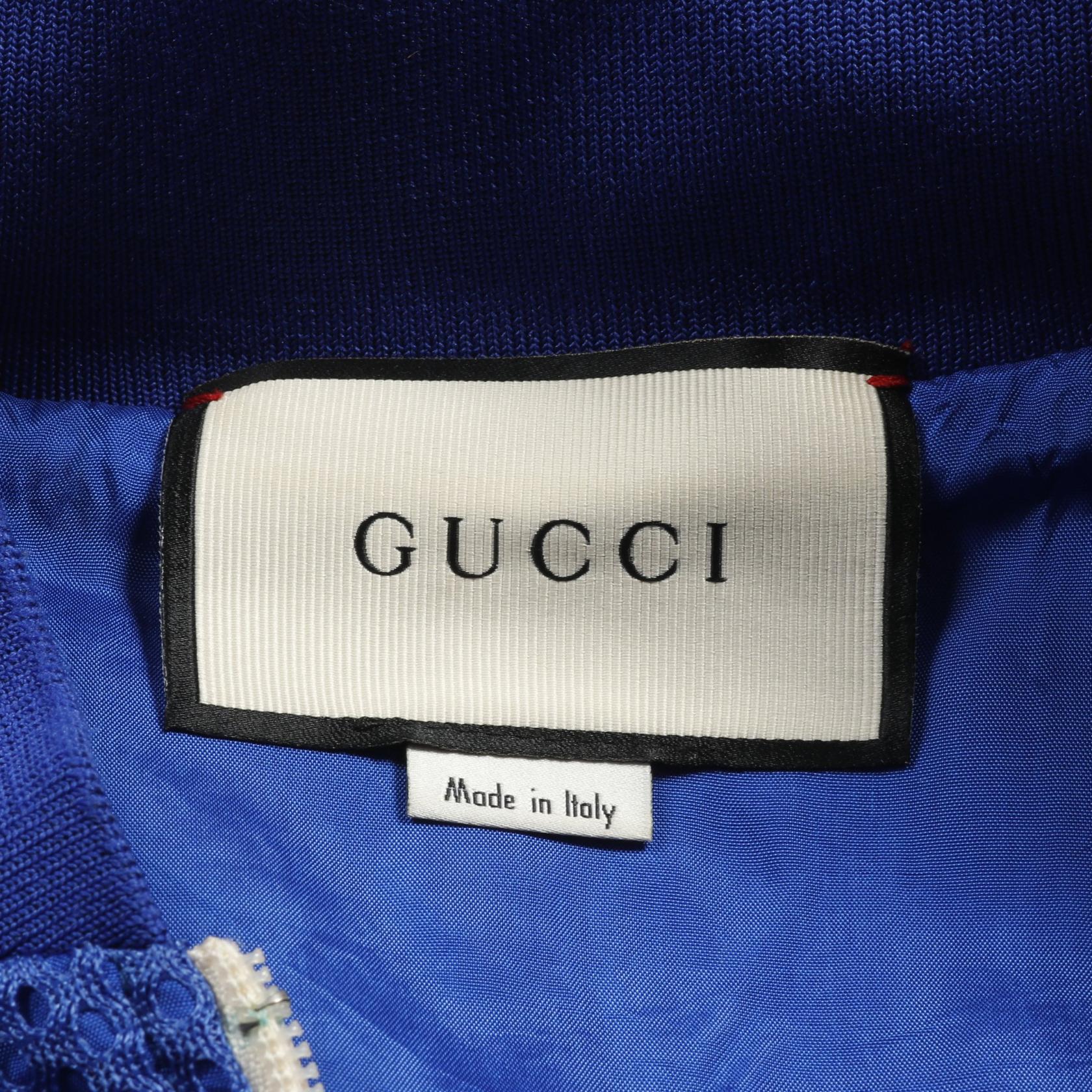 グッチ GUCCI Net Jacket with Magnetismo Stripe 衣料品 アウター ポリエステル ブルー系 511793 【中古】