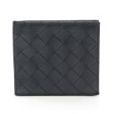 ボッテガヴェネタ BOTTEGA VENETA イントレチャート L字ファスナー 三つ折り財布 財布 レザー ブラック系 【中古】(4)