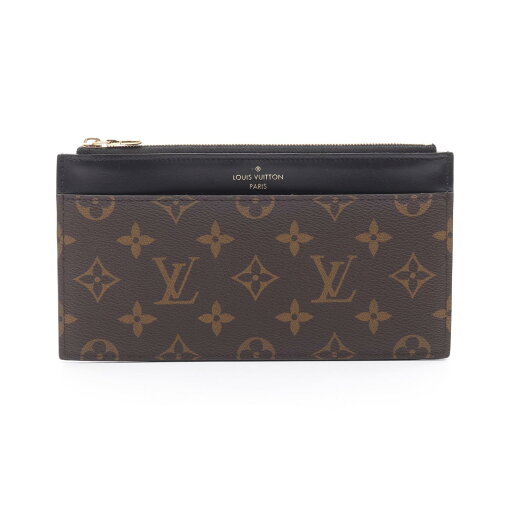 ルイ・ヴィトン LOUIS VUITTON スリム パース モノグラム 札入れ 財布 PVCコーティングキャンバス レザー ブラウン系 / ブラック系 M80348 【中古】 ルイ・ヴィトン LOUIS VUITTON スリム パース モノグラム 札入れ 財布 PVCコーティングキャンバス レザー ブラウン系 / ブラック系 M80348 【中古】