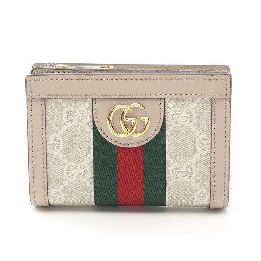 グッチ GUCCI オフディア GGスプリーム 二つ折り財布 財布 PVCコーティングキャンバス レザー ベージュ系 / マルチカラー 813296 【中古】 グッチ GUCCI オフディア GGスプリーム 二つ折り財布 財布 PVCコーティングキャンバス レザー ベージュ系 / マルチカラー 813296 【中古】