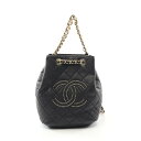 シャネル CHANEL マトラッセ スタッズココマーク リュックサック バックパック バッグ レザー ブラック系 AS1515 【中古】