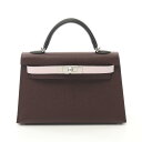 エルメス HERMES ミニケリー2 トリコロール ハンドバッグ バッグ レザー ヴォーエプソン ヴォーエプソン ボルドー系 / ピンク系 / ブラック系 08...