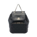 シャネル CHANEL マトラッセ リュックサック バックパック バッグ レザー ブラック系 A93748 【中古】