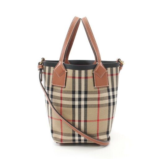 バーバリー BURBERRY ミニロンドン トート ヴィンテージチェック トートバッグ バッグ キャンバス レザー ベージュ系 / ブラウン系 / マルチカラー 8070461 【中古】 バーバリー BURBERRY ミニロンドン トート ヴィンテージチェック トートバッグ バッグ キャンバス レザー ベージュ系 / ブラウン系 / マルチカラー 8070461 【中古】