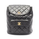 シャネル CHANEL マトラッセ リュックサック バックパック バッグ ラムスキン(羊革) ブラック系 A10177 【中古】