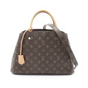 ルイ・ヴィトン LOUIS VUITTON モンテーニュMM ハンドバッグ バッグ PVCコーティングキャンバス レザー モノグラム ブラウン系 M41056 【中古】