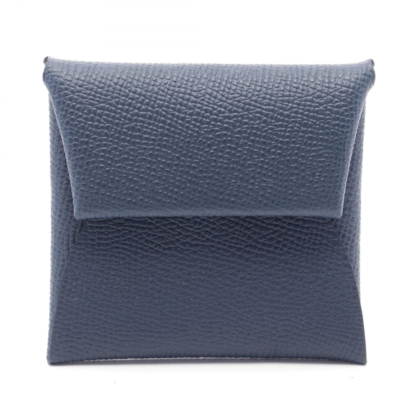 エルメス HERMES バスティア コインケース 財布 レザー ヴォーエプソン ヴォーエプソン ネイビー系 【中古】