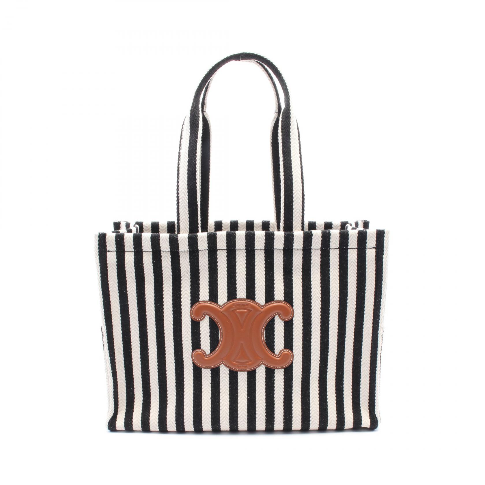 セリーヌ CELINE ラージ カバ タイス トートバッグ バッグ キャンバス レザー ブラック系 