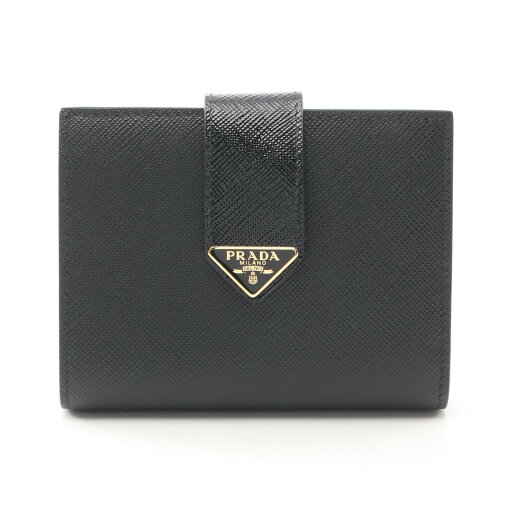 プラダ PRADA SAFFIANO TAB LU 二つ折り財布 財布 サフィアーノレザー ブラック系 1MV2042C7XF0002 【中古】 プラダ PRADA SAFFIANO TAB LU 二つ折り財布 財布 サフィアーノレザー ブラック系 1MV2042C7XF0002 【中古】