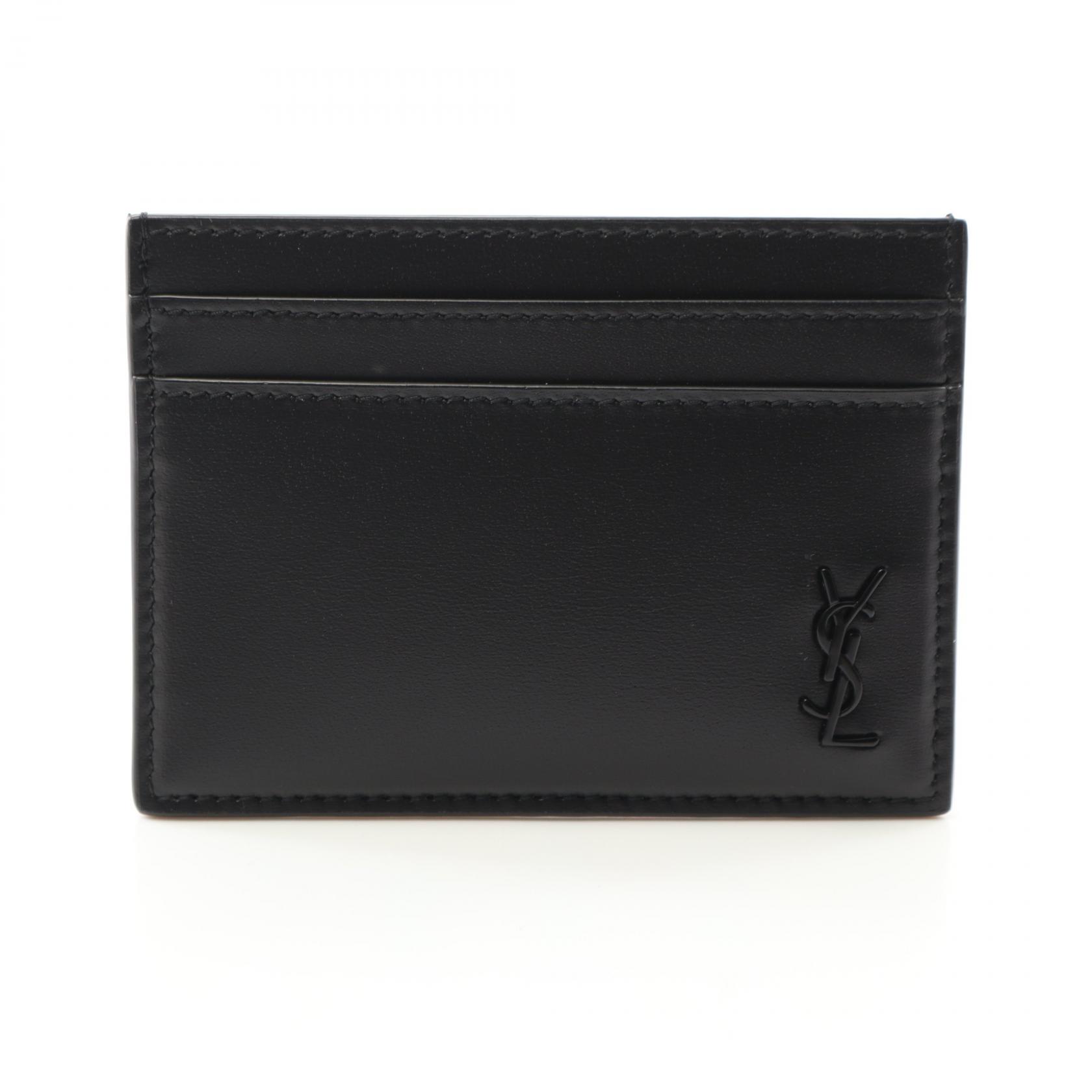サンローラン SAINT LAURENT タイニー カサンドラ カードケース アクセサリー レザー ブラック系 60760..