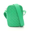 ボッテガヴェネタ BOTTEGA VENETA ポシェット フォンポーチ イントレチャート ショルダーバッグ バッグ レザー グリーン系 729296 【中古】
