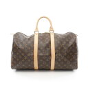 ルイ・ヴィトン LOUIS VUITTON キーポル45 モノグラム ボストンバッグ バッグ PVCコーティングキャンバス レザー ブラウン系 M41428 【...