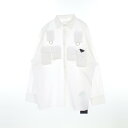 プラダ PRADA トライアングルロゴ付き 衣料品 トップス コットン ホワイト系 SC773 【中古】