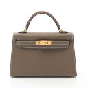 エルメス HERMES ミニケリー2 ハンドバッグ バッグ ヴォーエプソン ヴォーエプソン ブラウン系 エトゥープ/K刻/G金具 【中古】