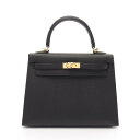 エルメス HERMES ケリー25 ハンドバッグ バッグ ヴォーエプソン ヴォーエプソン ブラック系 038416CC 【中古】