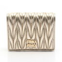 ミュウ ミュウ Miu Miu MATELASSE マテラッセ 二つ折り財布 財布 レザー ゴールド系 5MV204AFPPF0846 【中古】(4)