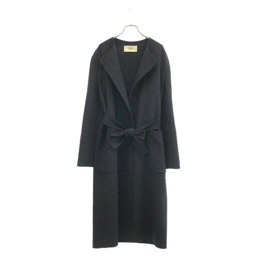 セリーヌ CELINE カシミアコート ベルト付き 衣料品 アウター カシミヤ ネイビー系 【中古】 セリーヌ CELINE カシミアコート ベルト付き 衣料品 アウター カシミヤ ネイビー系 【中古】