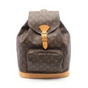 ルイ・ヴィトン LOUIS VUITTON モンスリGM モノグラム リュックサック バックパック バッグ PVCコーティングキャンバス レザー ブラウン系 M...