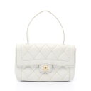 シャネル CHANEL ワイルドステッチ トップハンドル ハンドバッグ バッグ レザー ホワイト系 【中古】