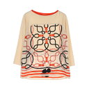 エルメス HERMES ツイルレーヌ コルドリエール ニット 衣料品 トップス シルク コットン シルク アイボリー系 / マルチカラー 【中古】