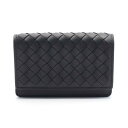 ボッテガヴェネタ BOTTEGA VENETA イントレチャート カードケース アクセサリー レザー ブラック系 133945V3UN18803 【中古】