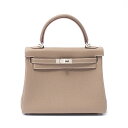 エルメス HERMES ケリー25 ハンドバッグ バッグ トゴ トゴ ブラウン系 【中古】