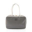 ミュウ ミュウ Miu Miu レザー ボー バッグ ラージ ショルダーバッグ バッグ レザー グレー系 / ホワイト系 【中古】