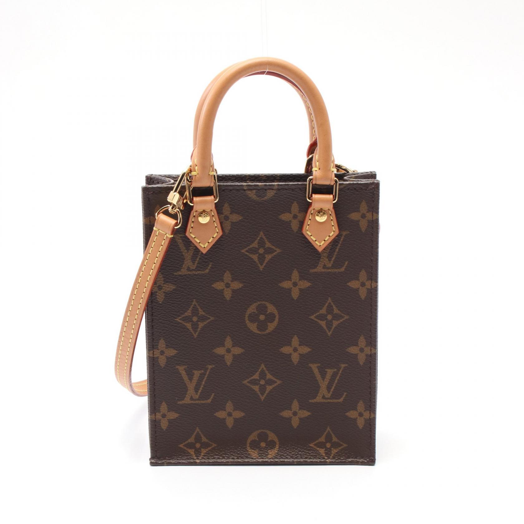 ルイ・ヴィトン LOUIS VUITTON プティット サックプラ ハンドバッグ バッグ PVCコーティングキャンバス レザー モノグラム ブラウン系 M69442 【中古】