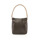 ルイ・ヴィトン LOUIS VUITTON ルーピングGM ショルダーバッグ バッグ PVCコーティングキャンバス レザー モノグラム ブラウン系 M51145 【中古】