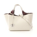 トッズ TOD'S Tタイムレス ミニ ハンドバッグ バッグ レザー ホワイト系 XBWAPAFL100QRI9P09 【中古】(4)