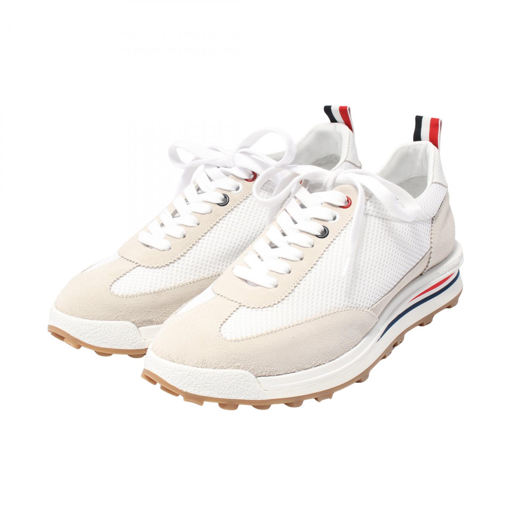 トムブラウン THOM BROWNE RWB ソール テック スニーカー 靴 ナイロン スウェード ホワイト系 / グレー系 MFD180A030501007.5 【新品】