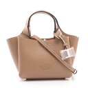 トッズ TOD'S Tタイムレス ミニ ハンドバッグ バッグ レザー ブラウン系 XBWAPAFL000QRI2L64 【中古】