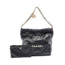 シャネル CHANEL シャネル22 トートバッグ バッグ レザー ブラック系 AS3261 【中古】