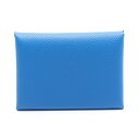 エルメス HERMES カルヴィデュオ コインケース 財布 レザー ヴォーエプソン ヴォーエプソン ブルー系 【中古】