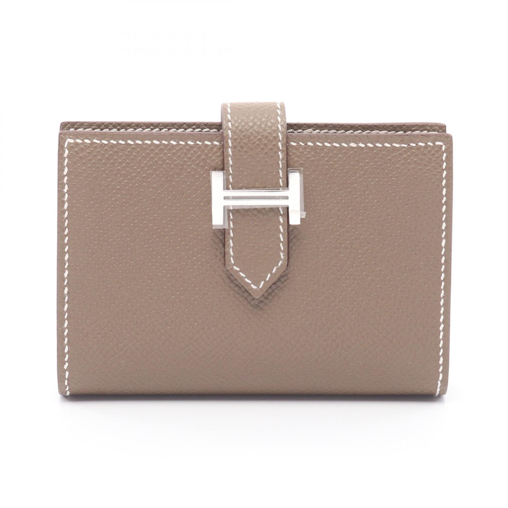 エルメス HERMES ベアン カードケース エトゥープ カードケース アクセサリー ヴォーエプソン ヴォーエプソン ブラウン系 【中古】