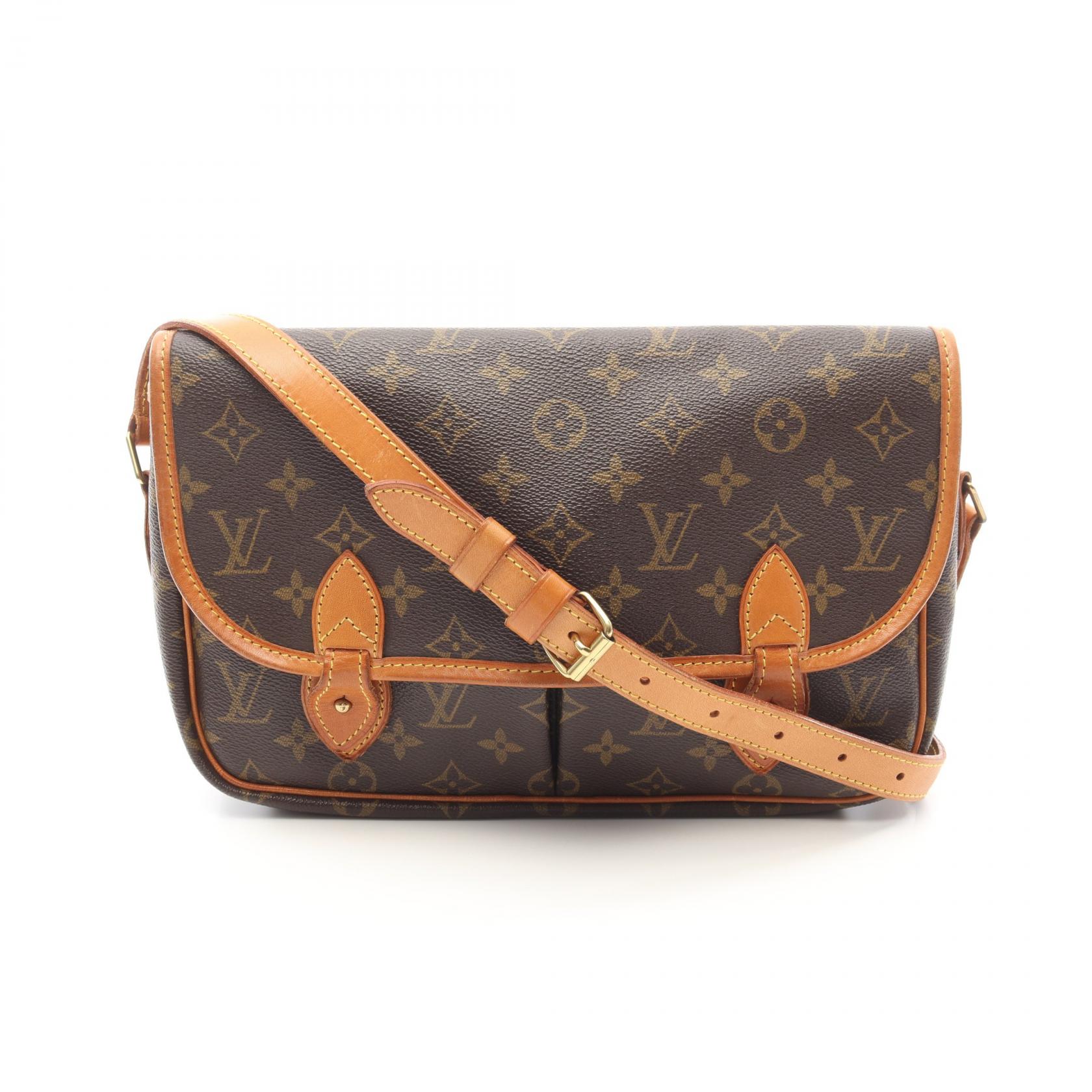 ルイ・ヴィトン LOUIS VUITTON ジベシエールMM モノグラム ショルダーバッグ バッグ PVCコーティングキャンバス レザー ブラウン系 M42247 【中古】