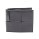 ボッテガヴェネタ BOTTEGA VENETA カセット 札入れ 財布 レザー ブラック系 743004VBWD28803 【中古】