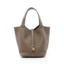 エルメス HERMES ピコタンMM エトゥープ ハンドバッグ バッグ トリヨンクレマンス トリヨンクレマンス ブラウン系 【中古】(4)
